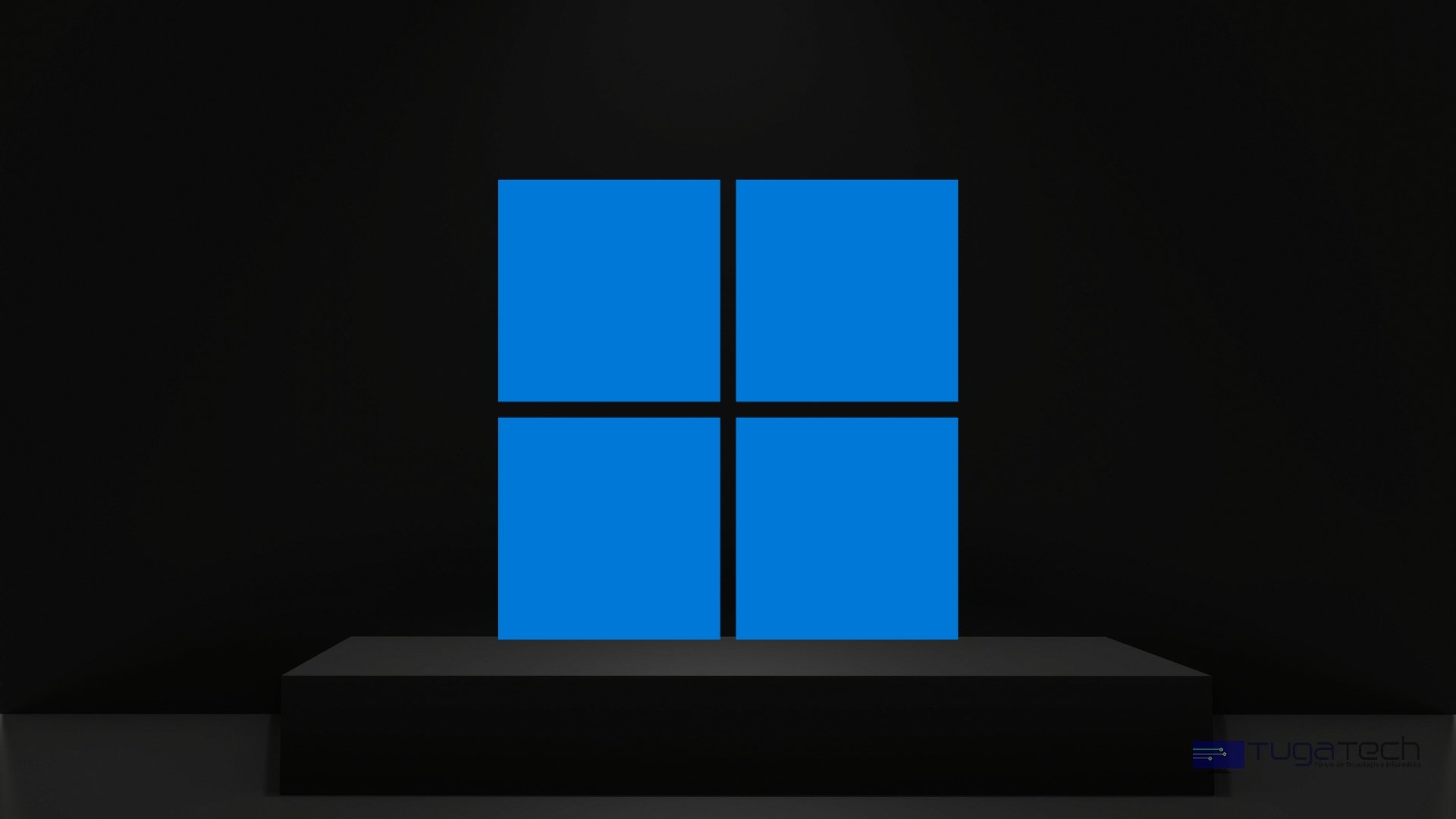 Windows 11 logo em fundo escuro