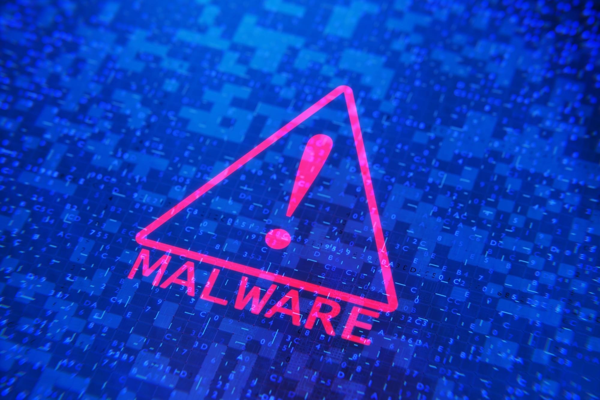 malware em sinal de alerta