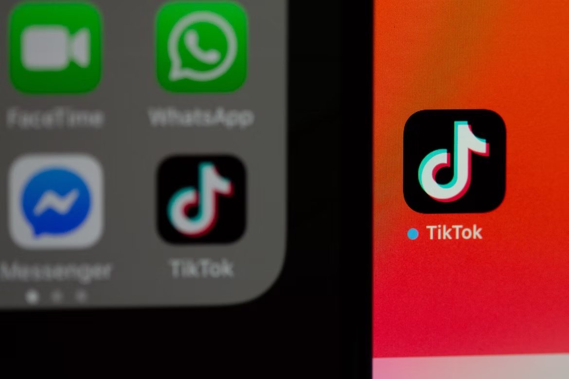 App do TikTok em smartphone