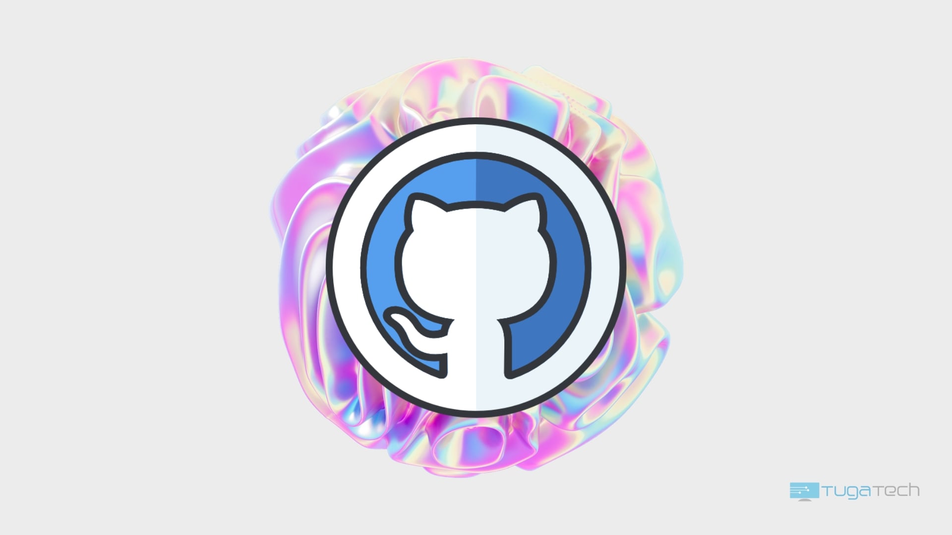 Logo do GitHub sob fundo colorido