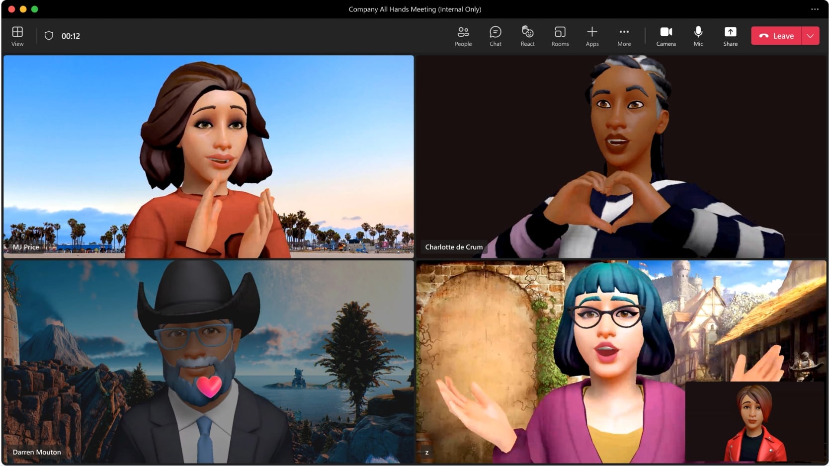 Microsoft Teams com avatar