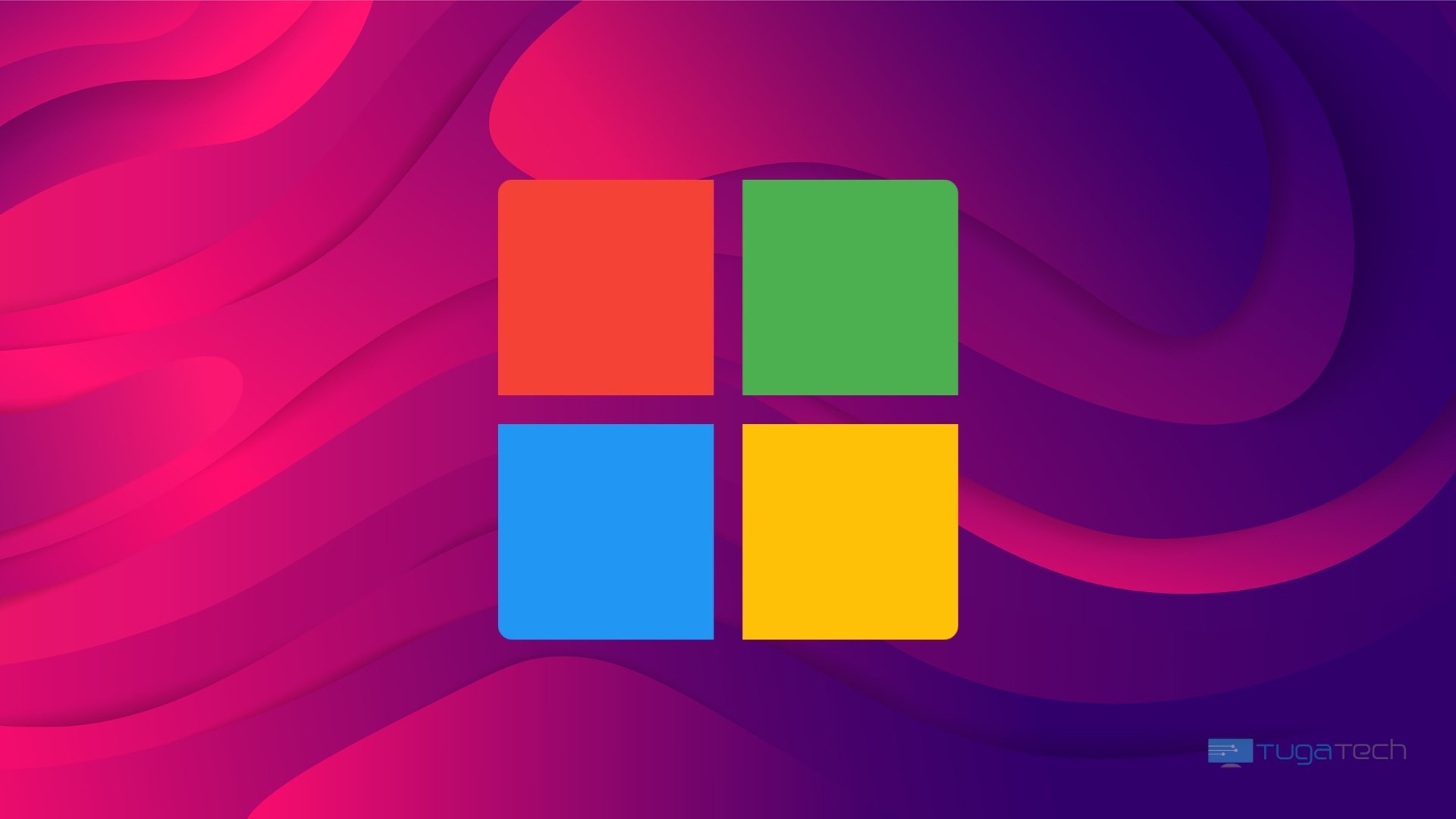 Microsoft logo sobre fundo colorido