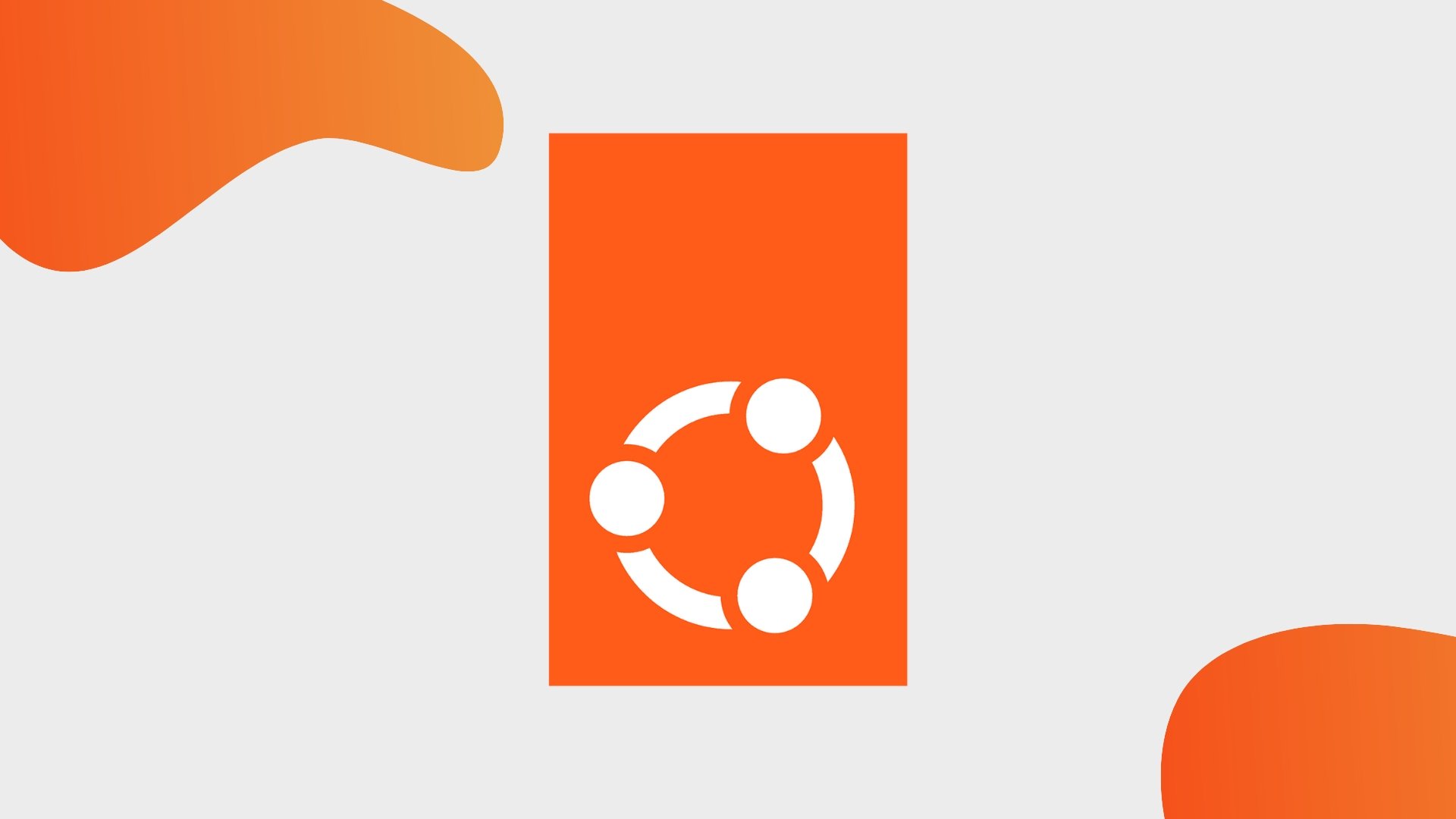 Ubuntu logo do sistema em fundo laranja