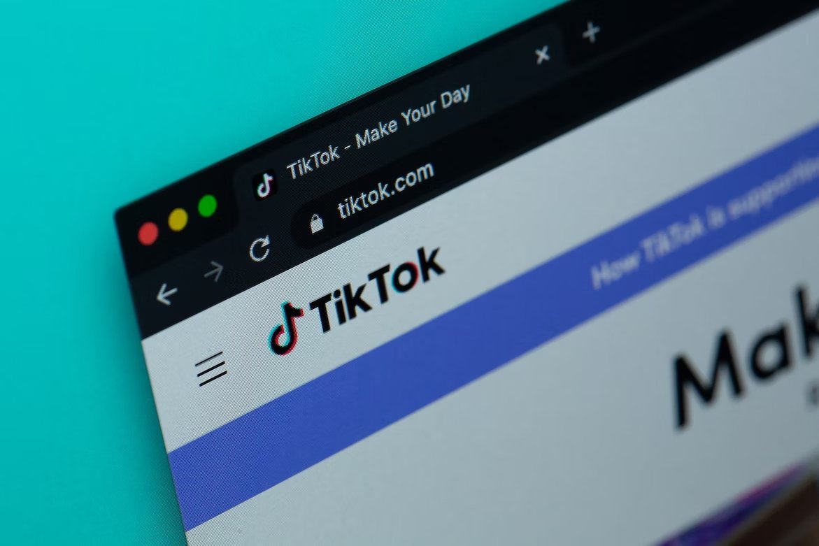 Site do TikTok em navegador