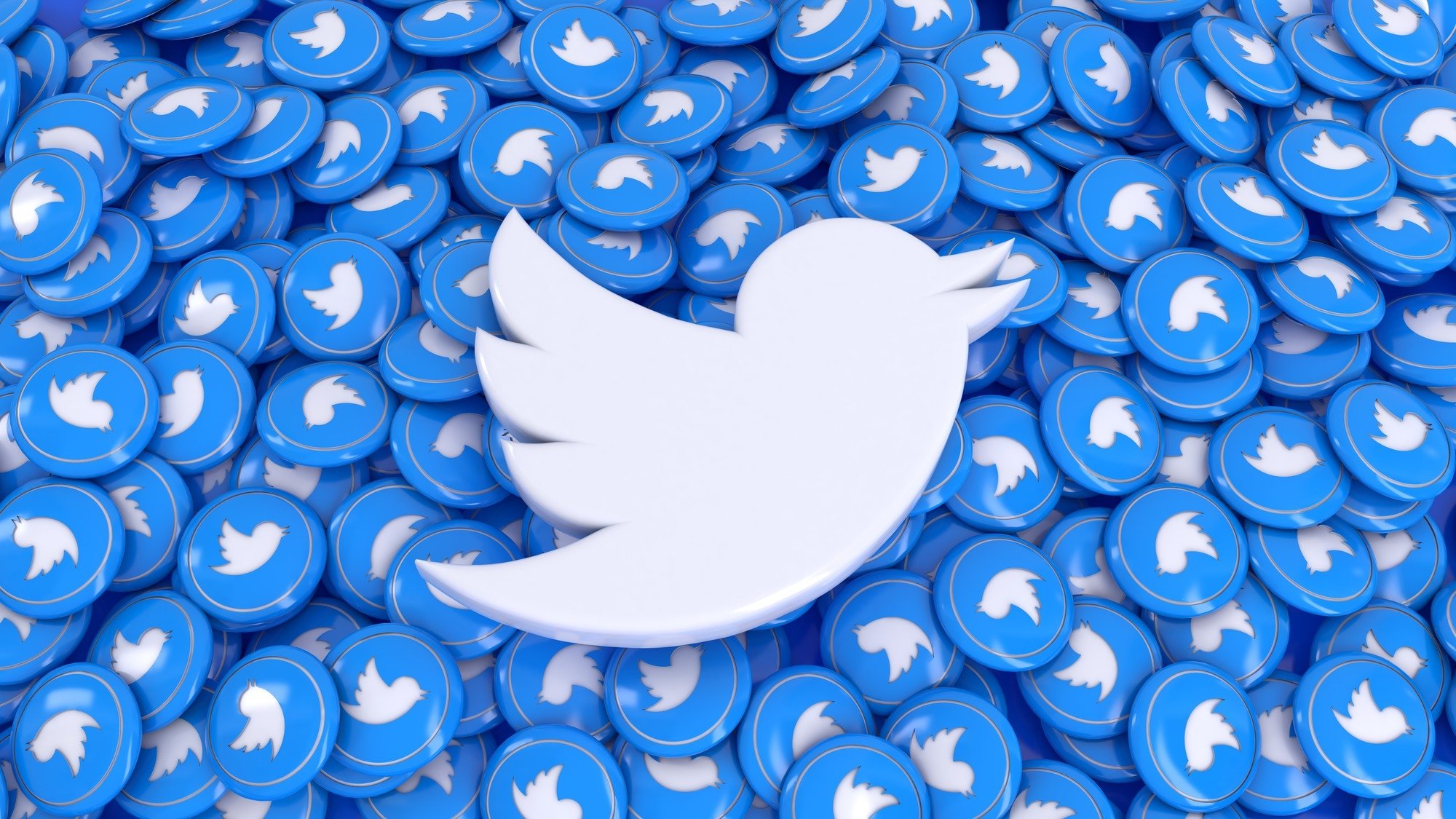Twitter logo da plataforma sobre fundo azul