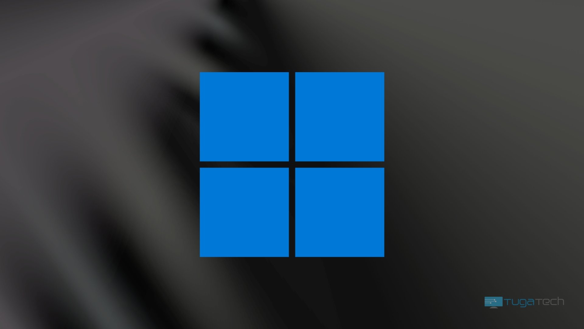 Windows 11 logo do sistema sob fundo preto