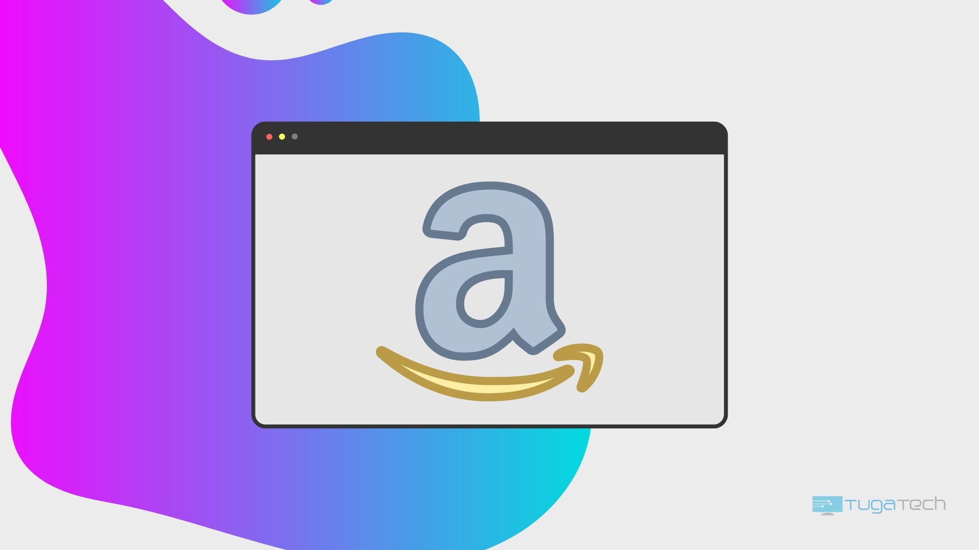 Logo da Amazon sobre uma janela do navegador