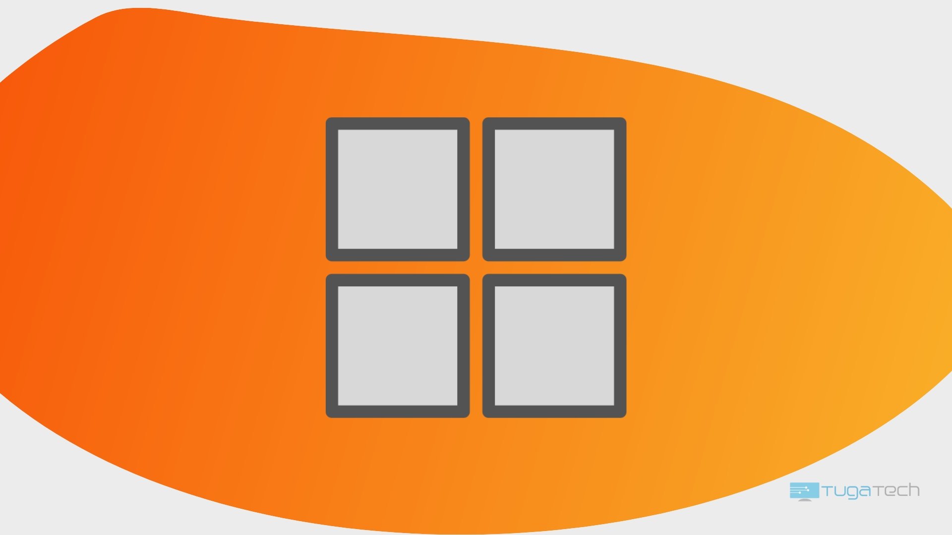 Windows logo sobre fundo laranja