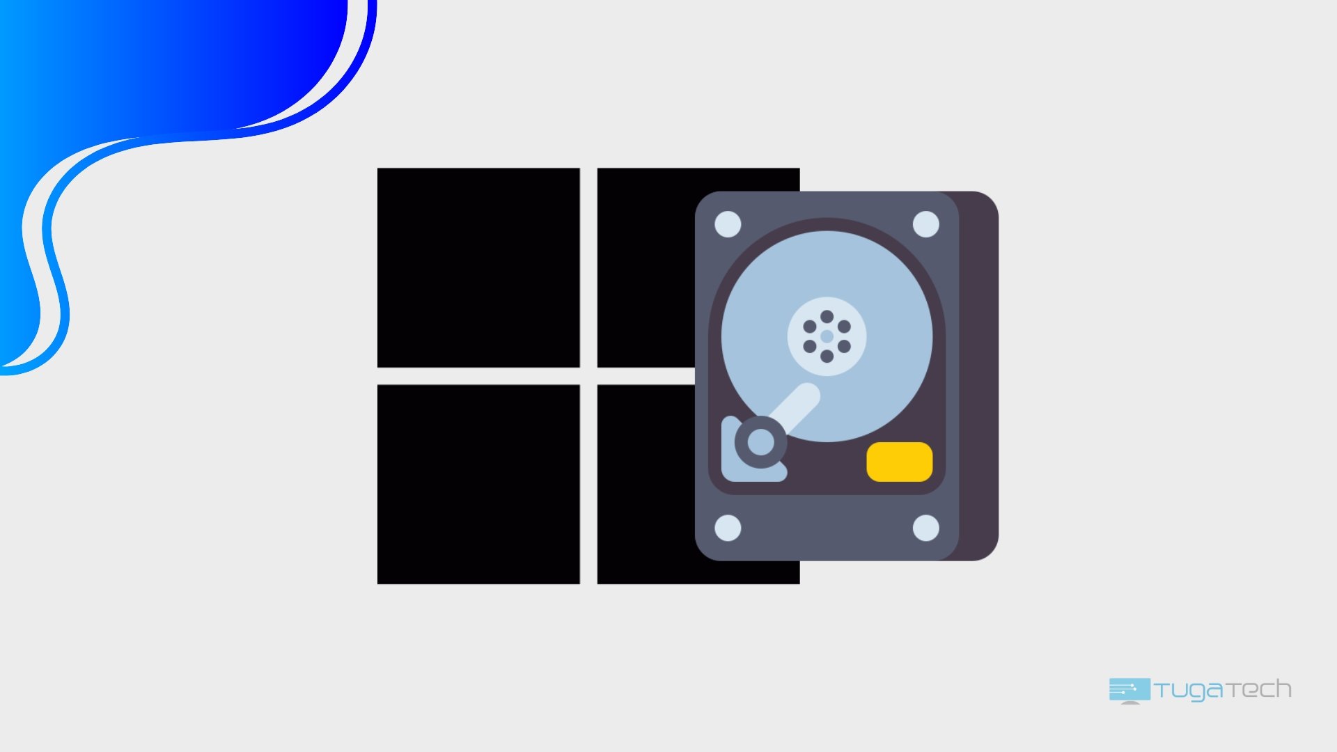 Windows logo sobre um disco rigido