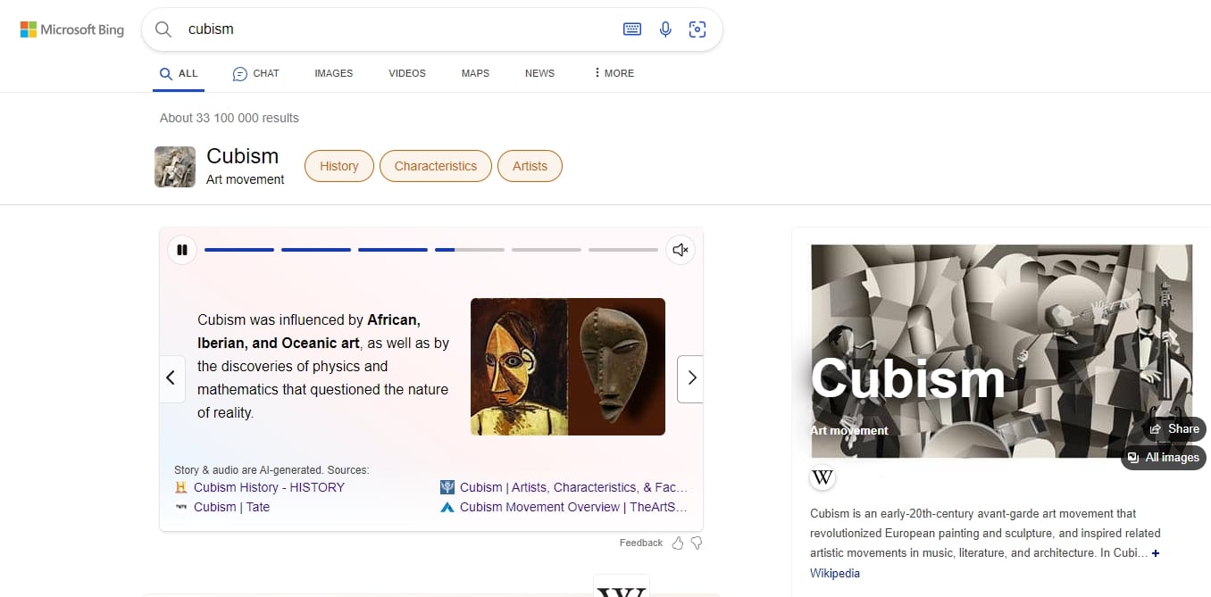 Microsoft Bing com stories
