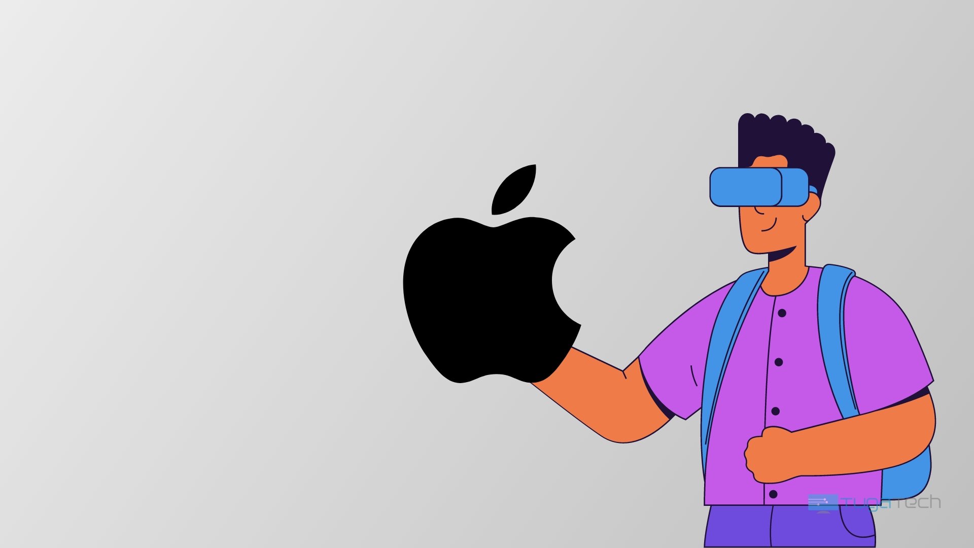 Apple dentro de realidade virtual