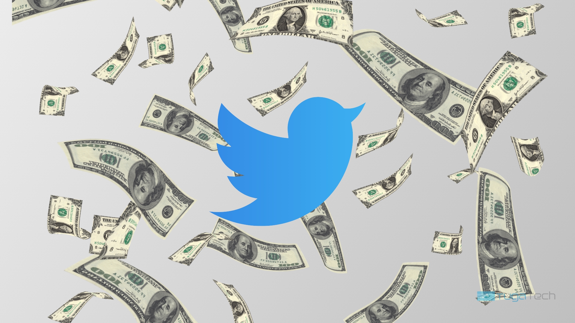 Twitter com fundo de dinheiro a cair