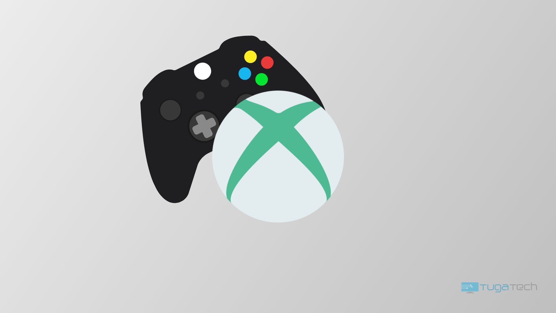 Microsoft Xbox comando e logo da plataforma