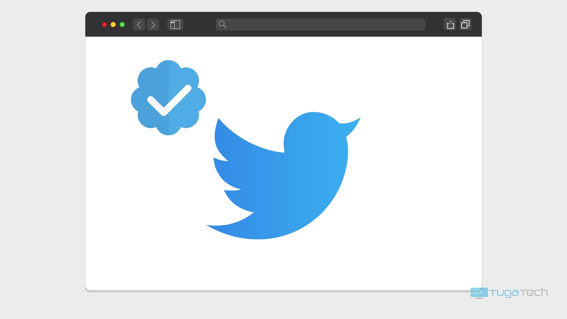 Twitter em janela de navegador com sinal de verificado