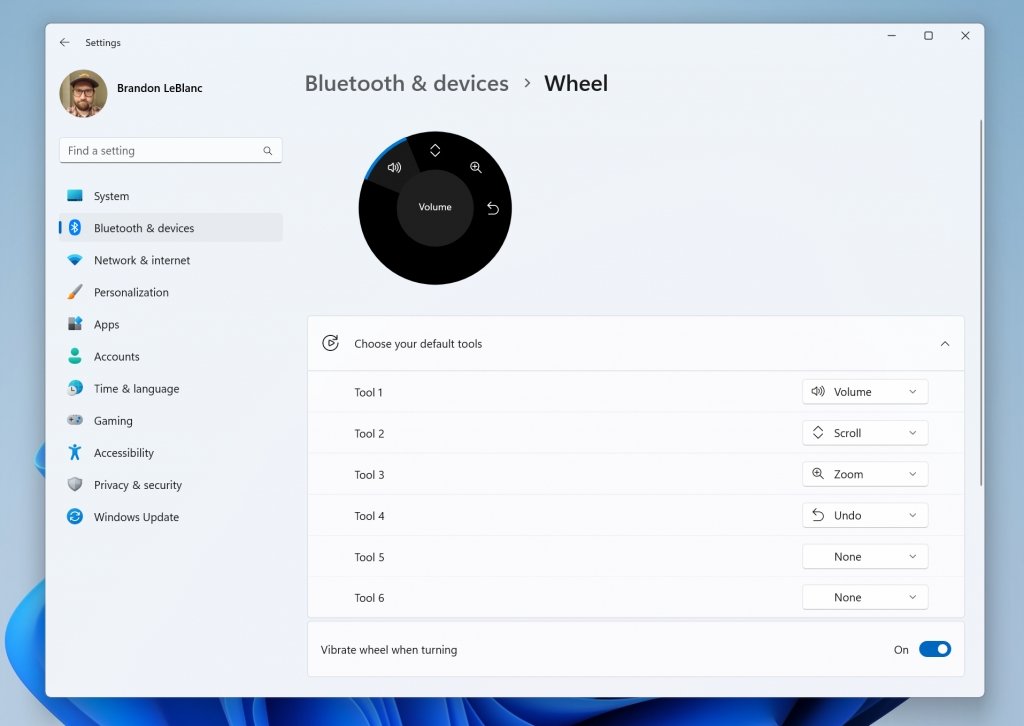nova janela de personalização para dispositivos bluetooth