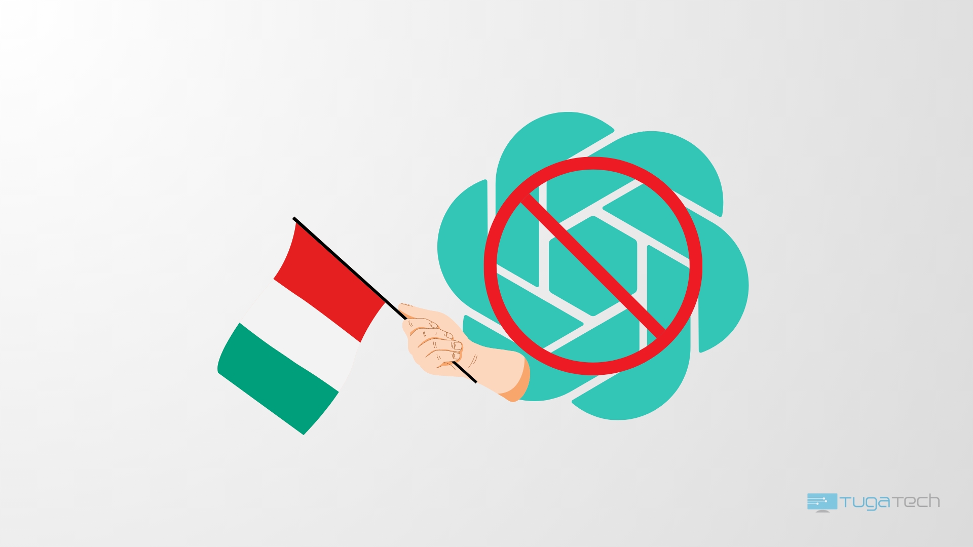ChatGPT bloqueado com bandeira de itália