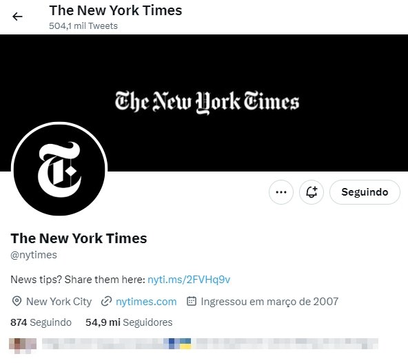 Twitter conta do new york Times verificação removida