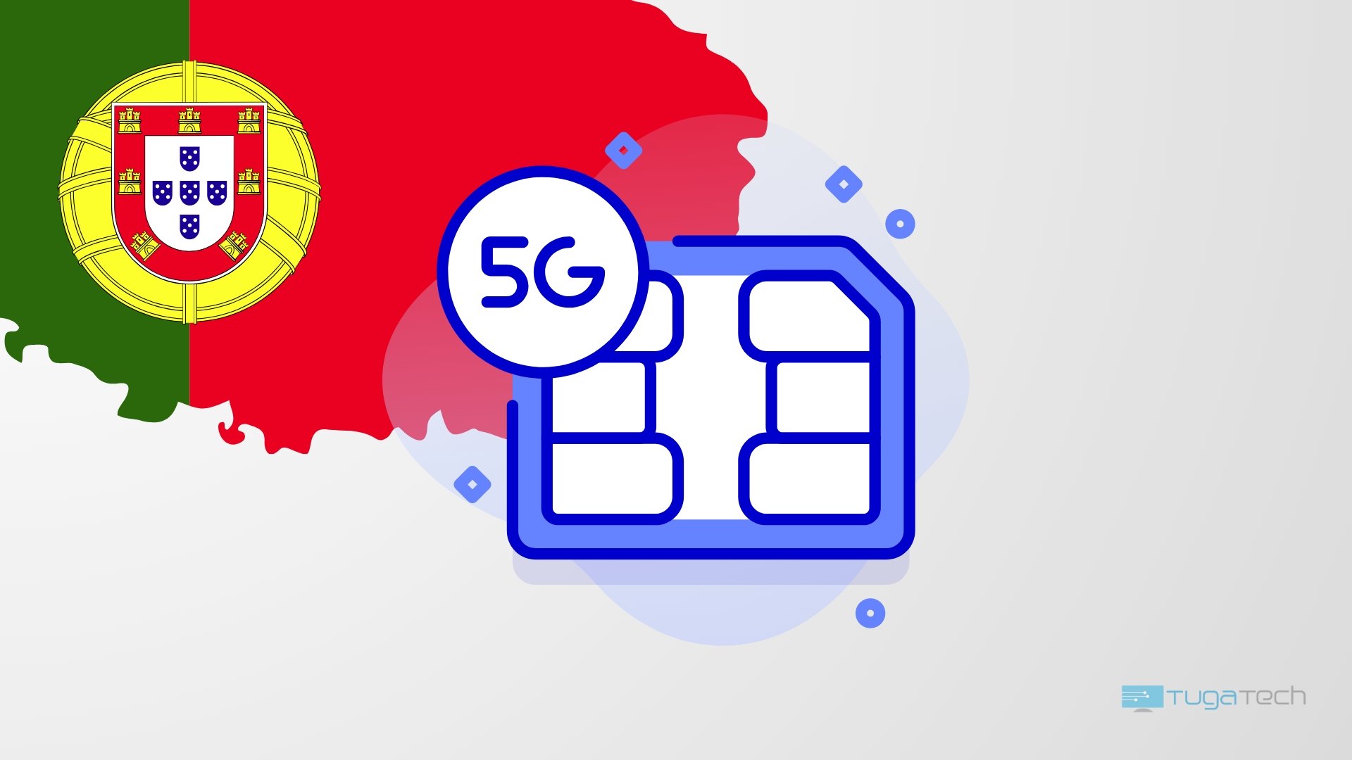 Redes 5G com bandeira de portugal