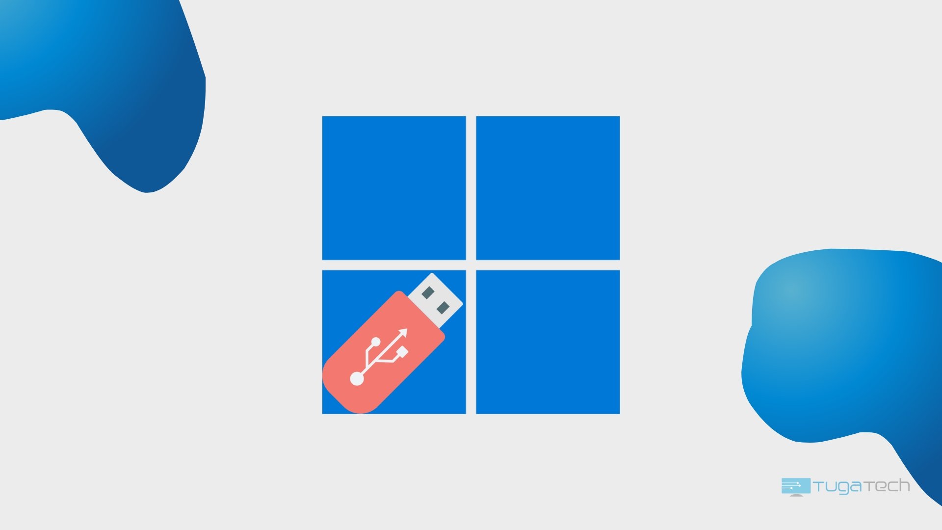 Windows 11 com ícone de uma pen usb