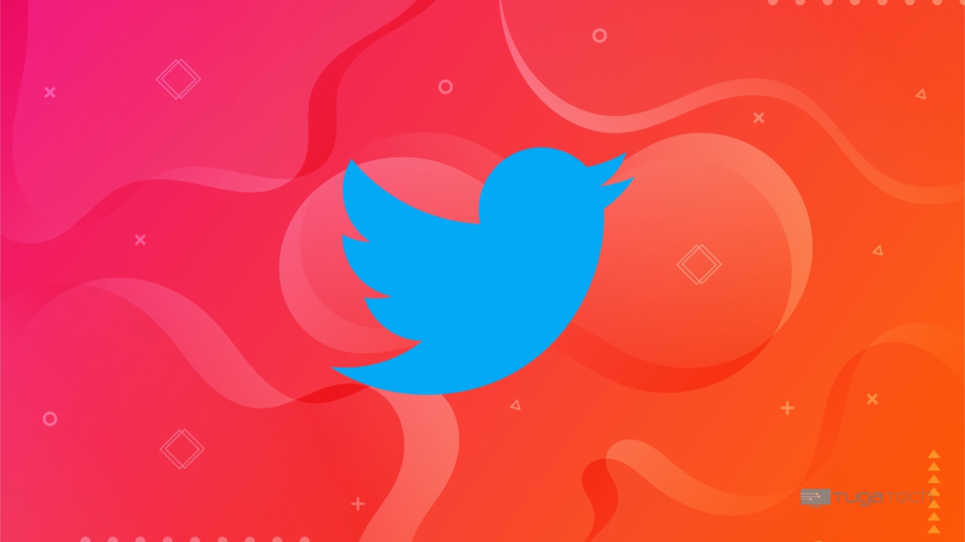 Twitter logo sobre fundo colorido
