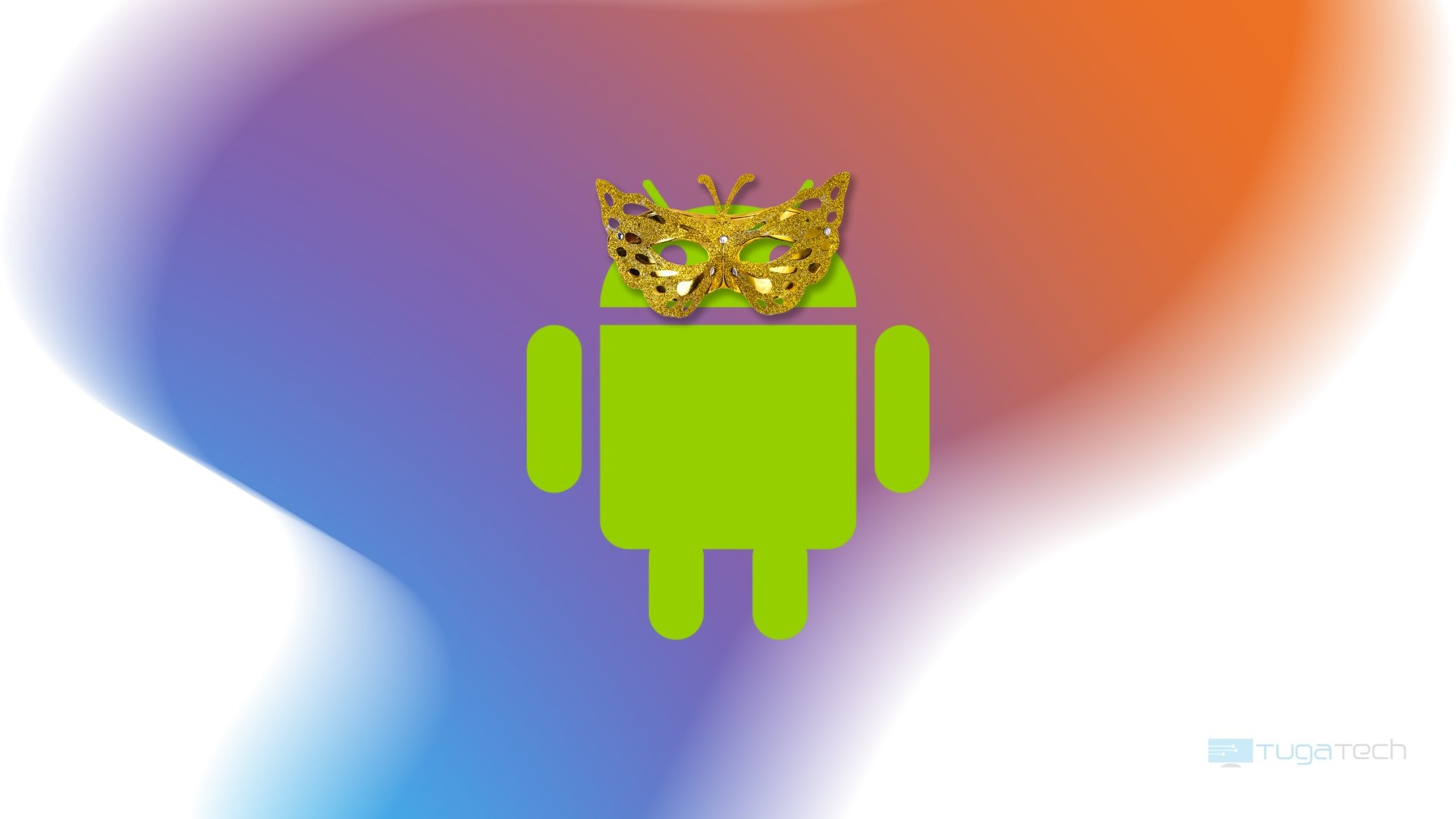 Android escondido com máscara