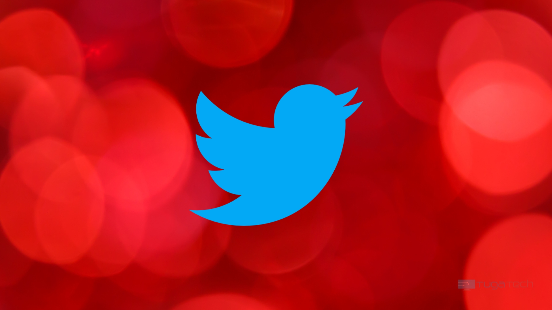 Twitter sobre fundo vermelho