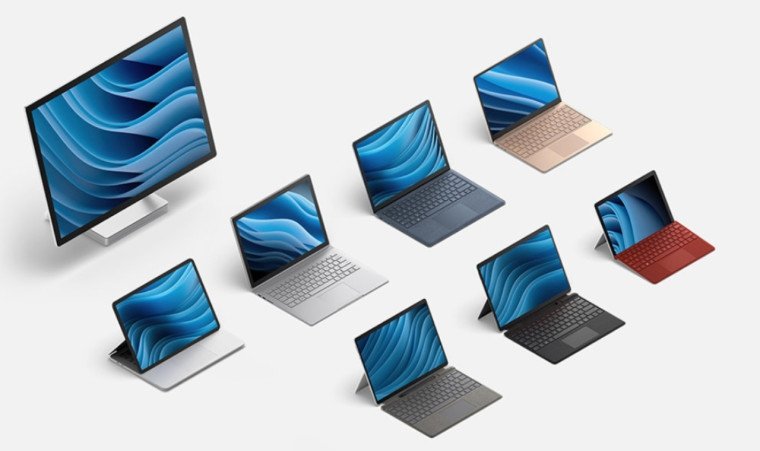 Microsoft Surface sistemas em linha
