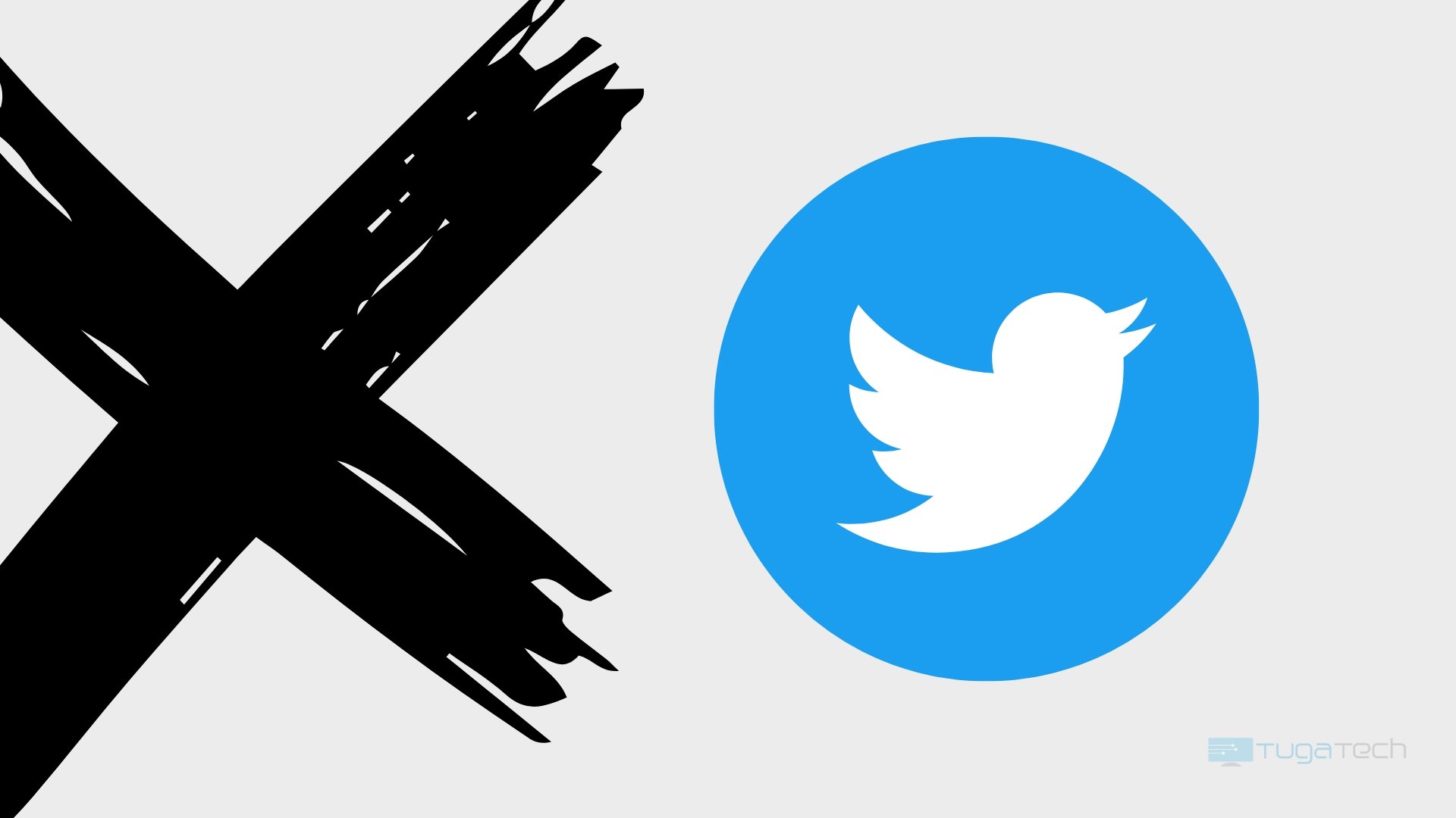 Twitter com X grande em preto