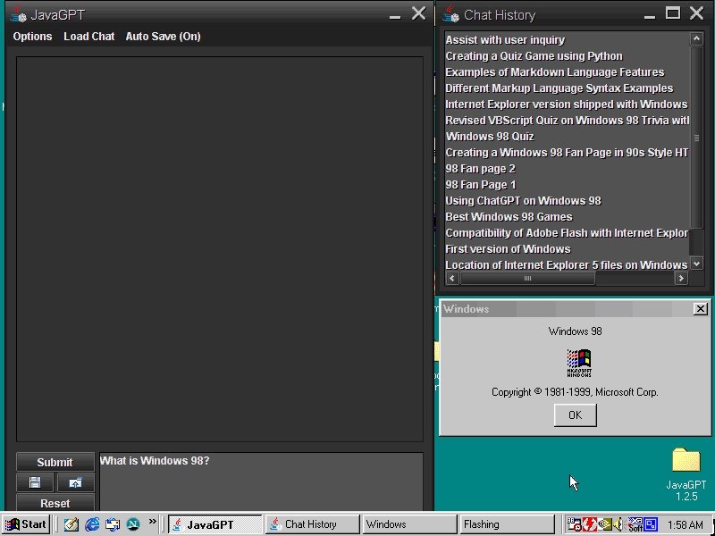 ChatGPT no Windows 95
