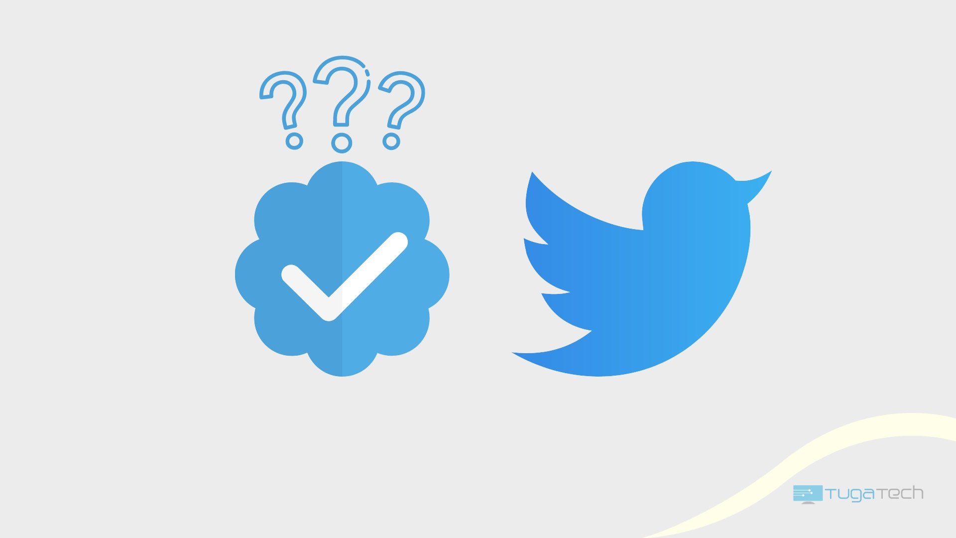 Twitter e sinal de verificação com questões