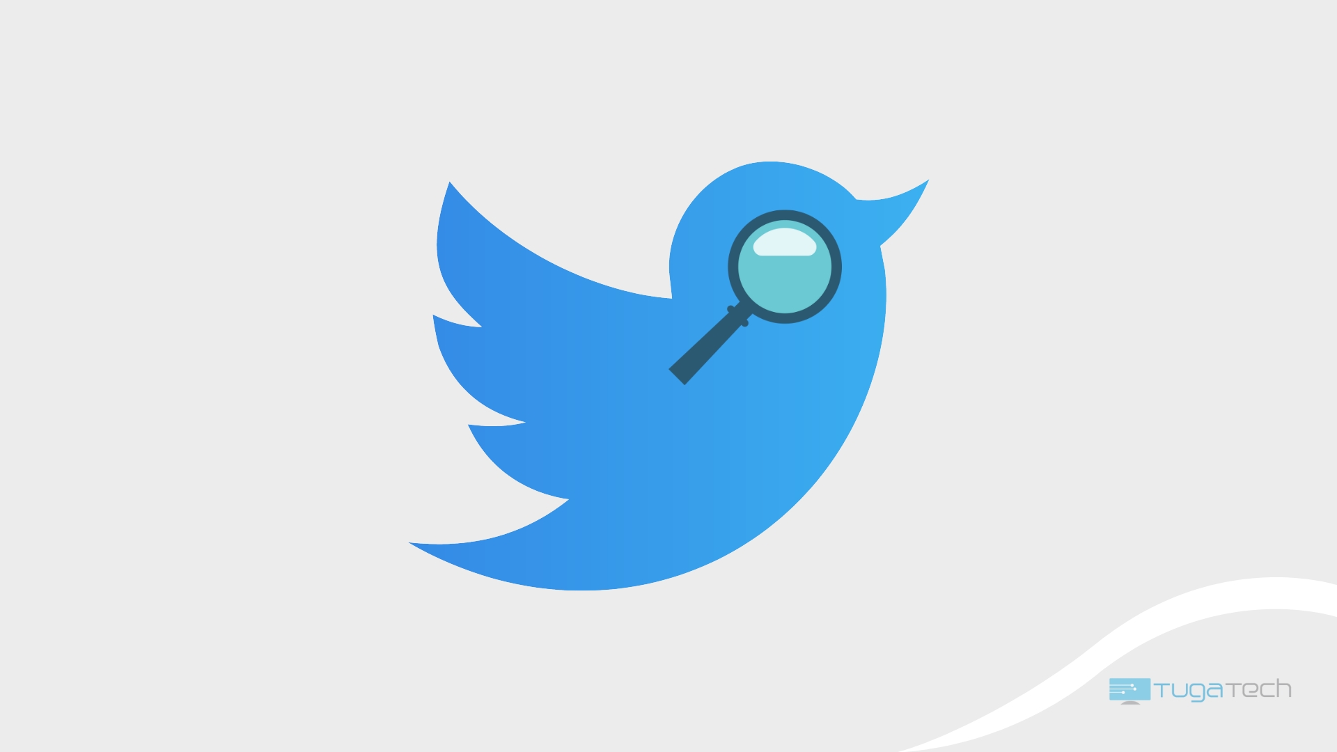 Twitter com olho a fingir ser uma lupa
