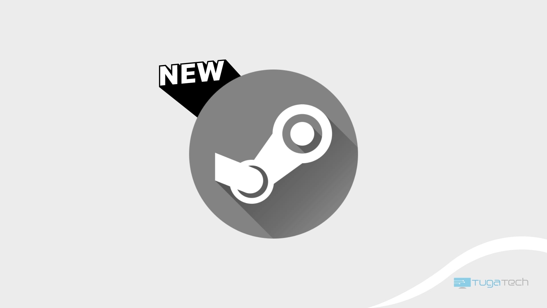Logo da Steam com sinal de novo