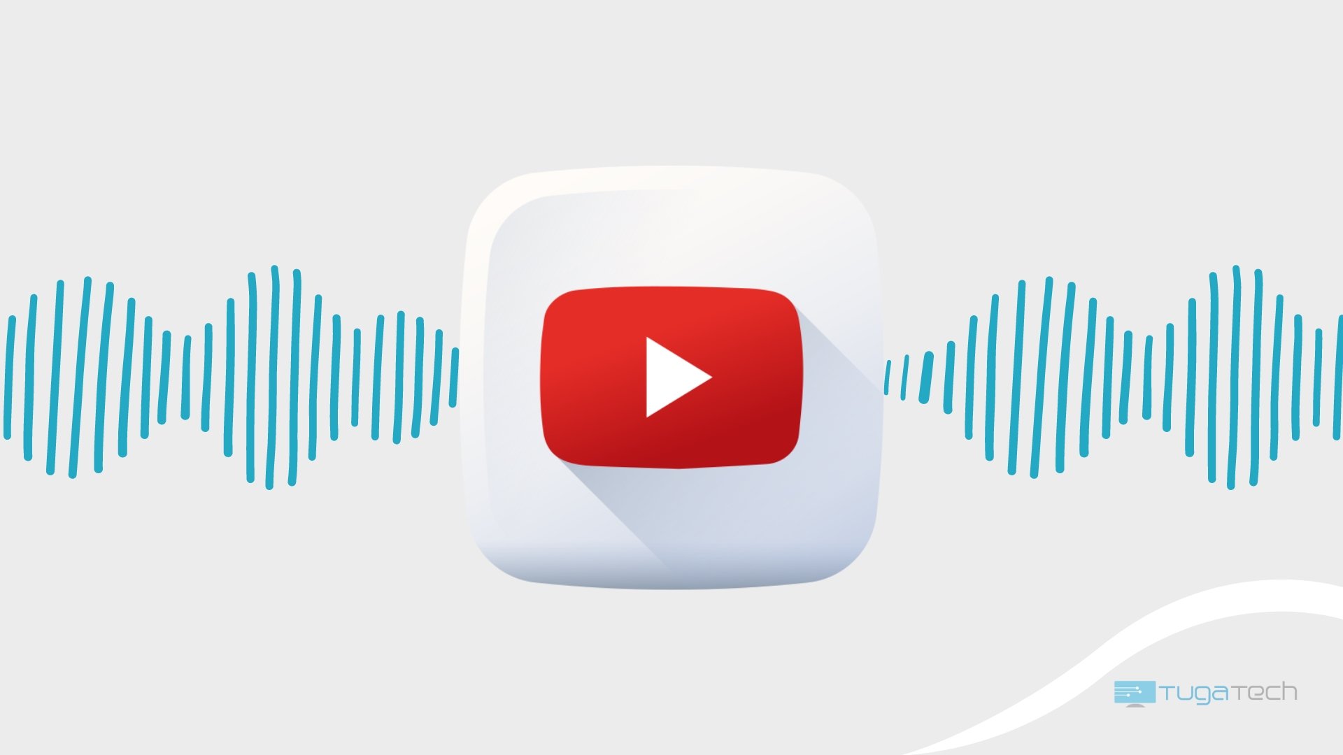 YouTube logo com sinal de som nas bordas