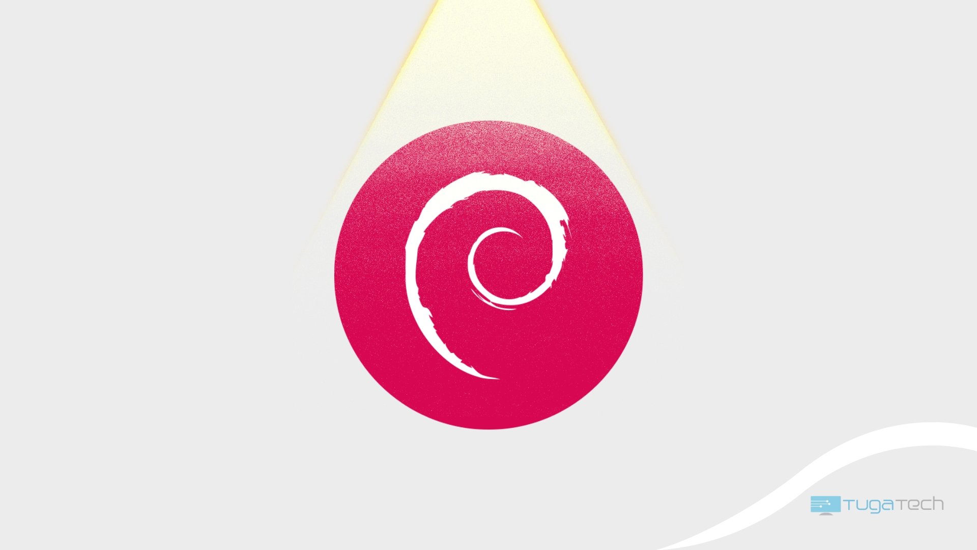 Debian logo do sistema com luz de fundo