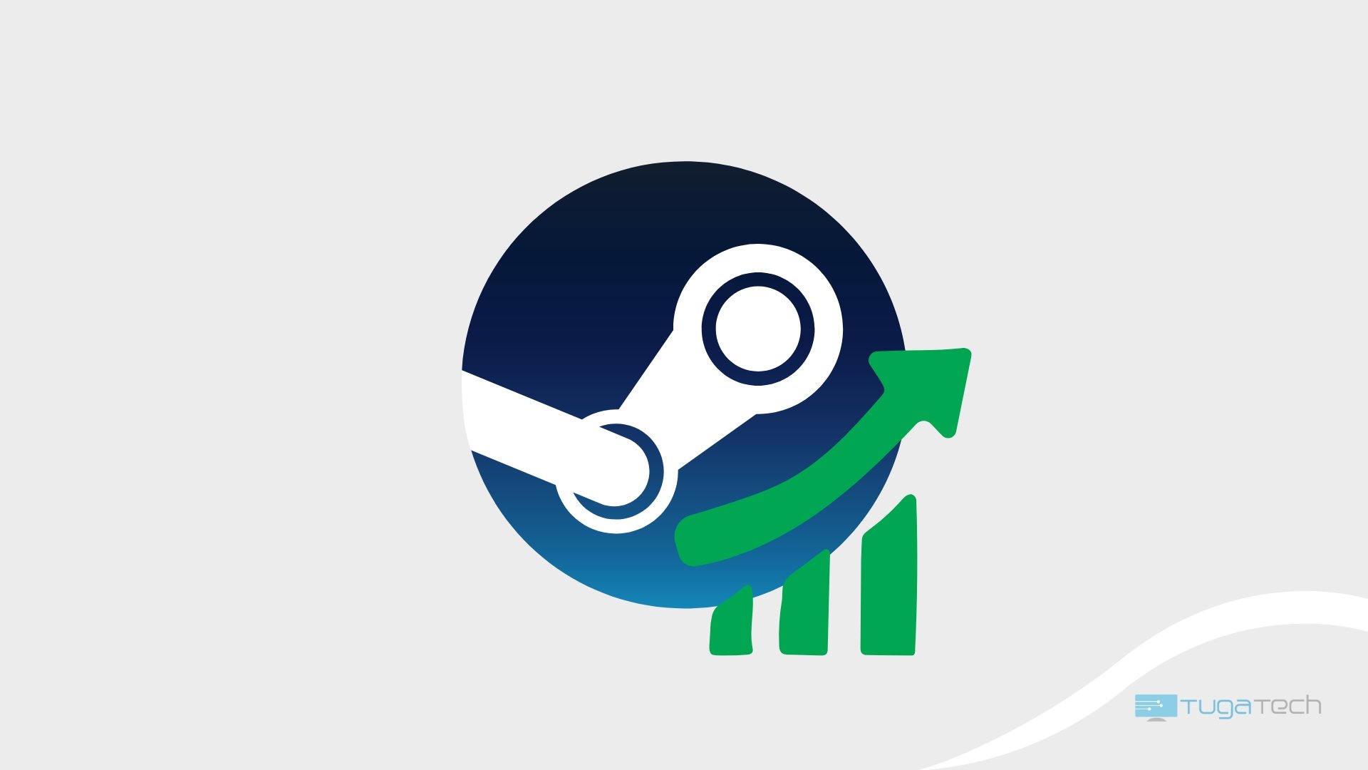 Logo da Steam da Valve com sinal de crescimento