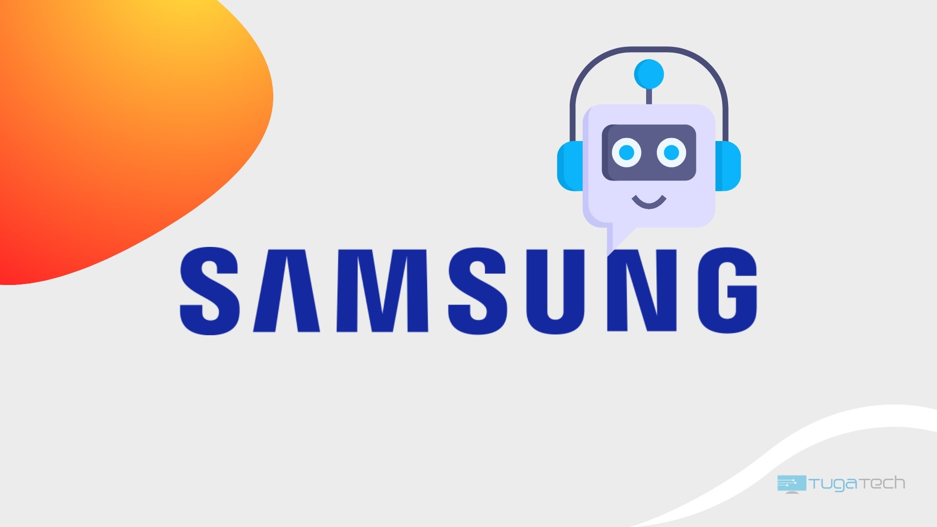 Samsung com chatbot no topo do logo
