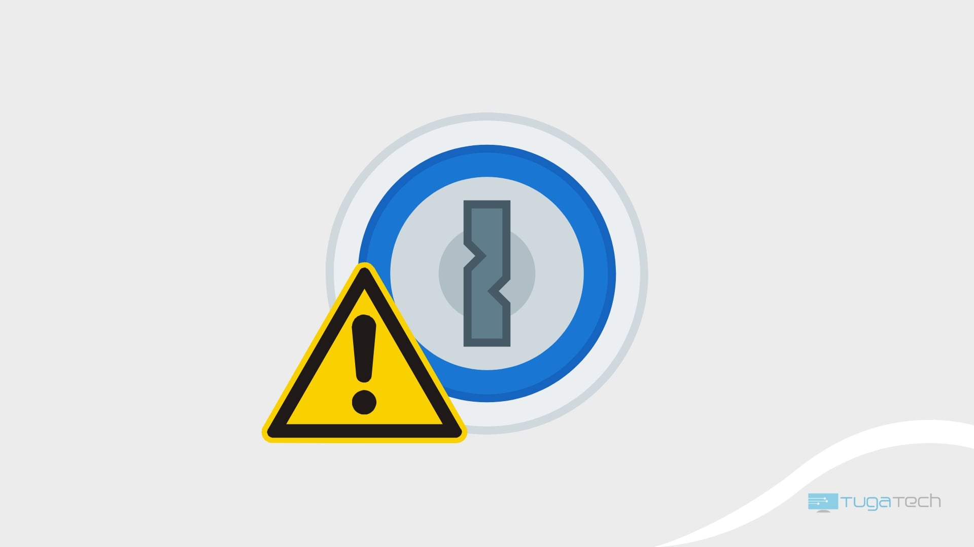 1Password com sinal de alerta