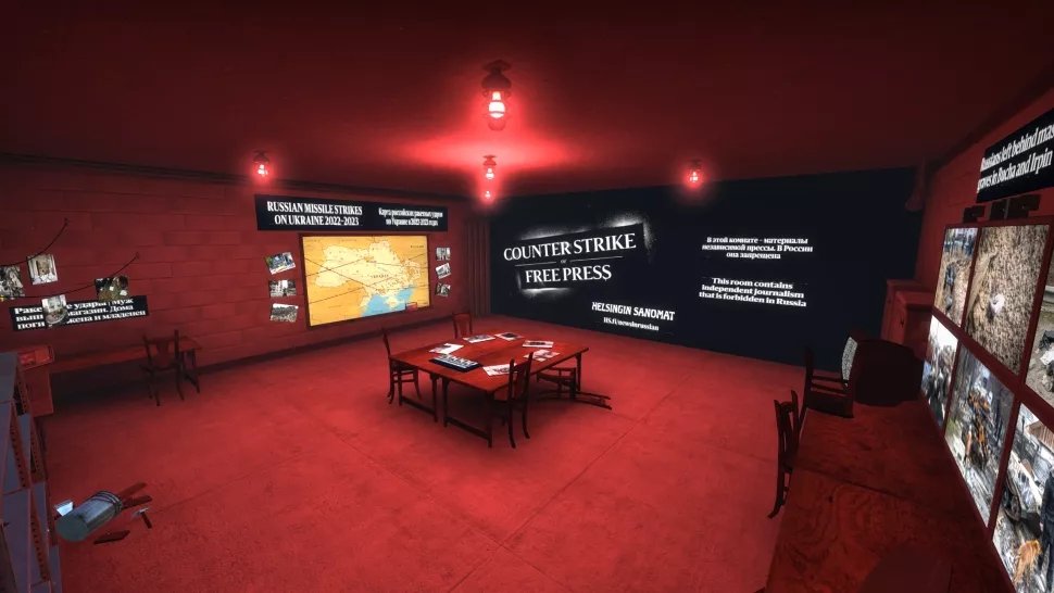 sala escondida em mapa de CS Go para passar informações sobre guerra da Ucrânia