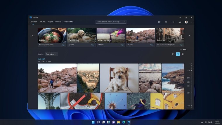 Windows 11 com app de fotos aberta
