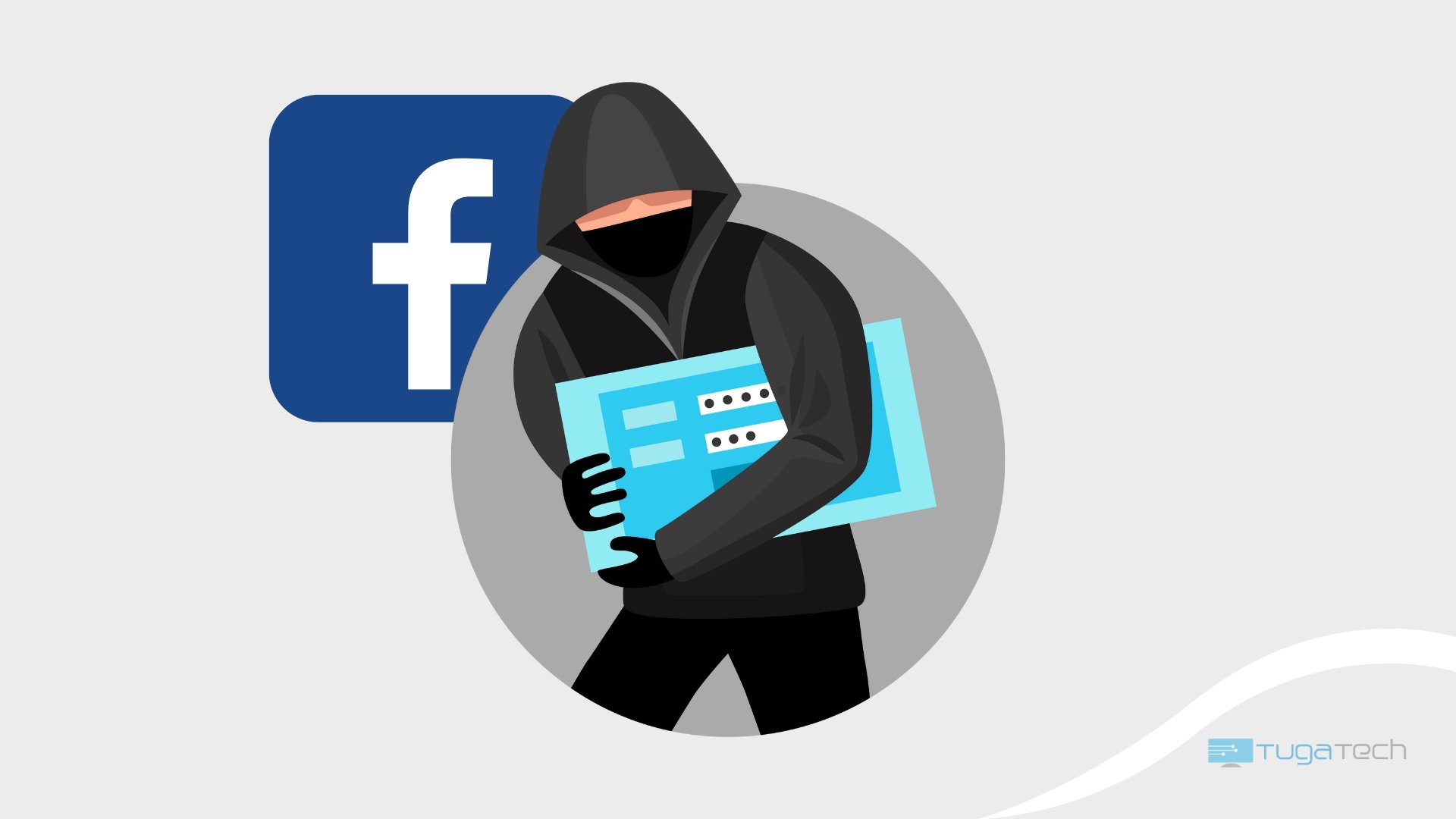 Facebook com hacker a roubar dados na frente