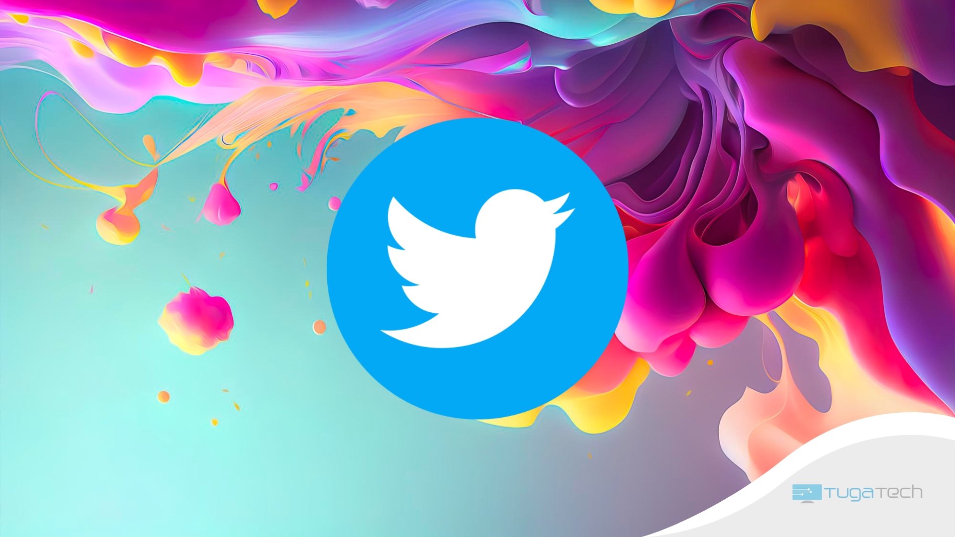 Twitter em fundo colorido