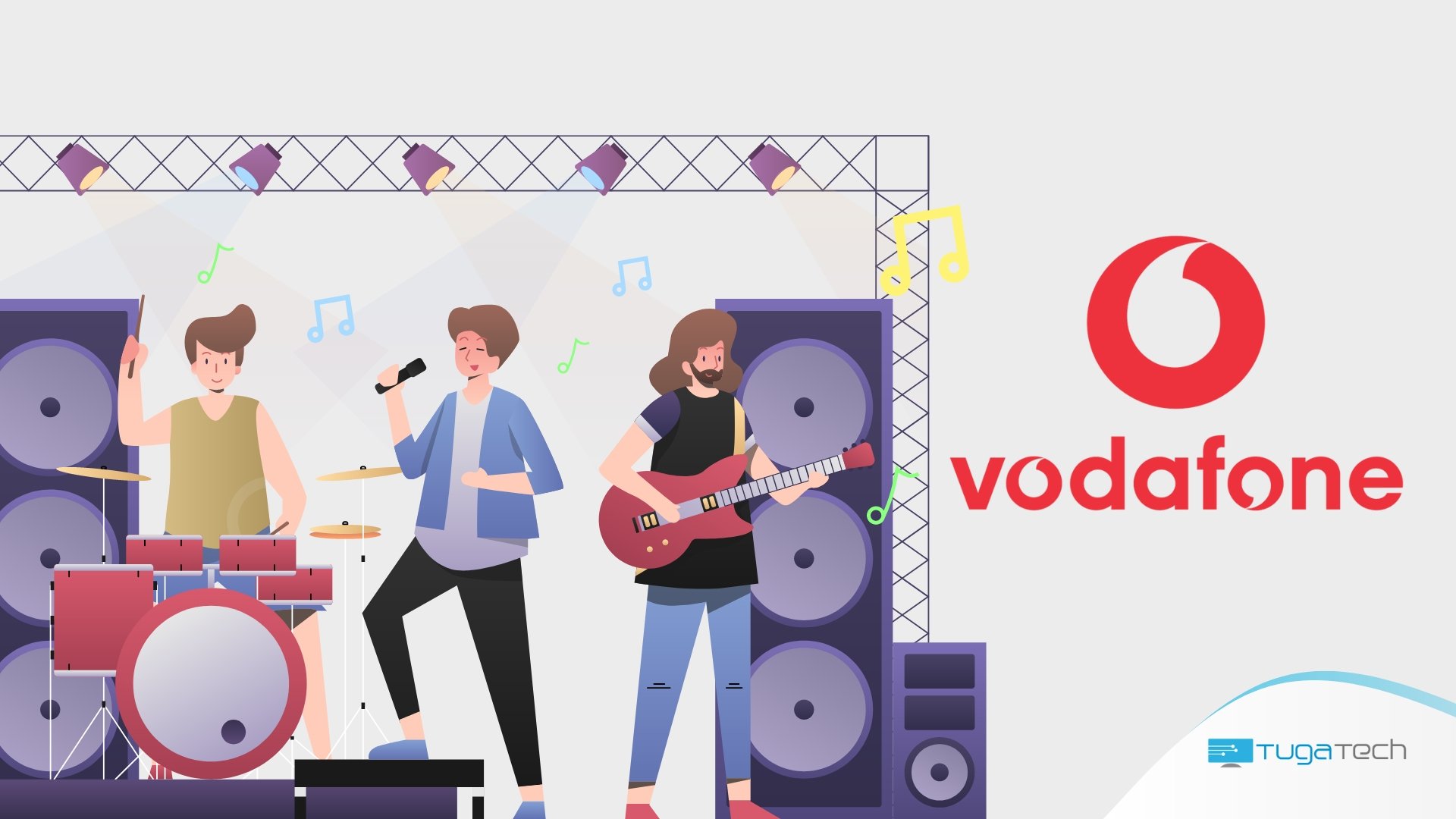Vodafone logo em festival de musica