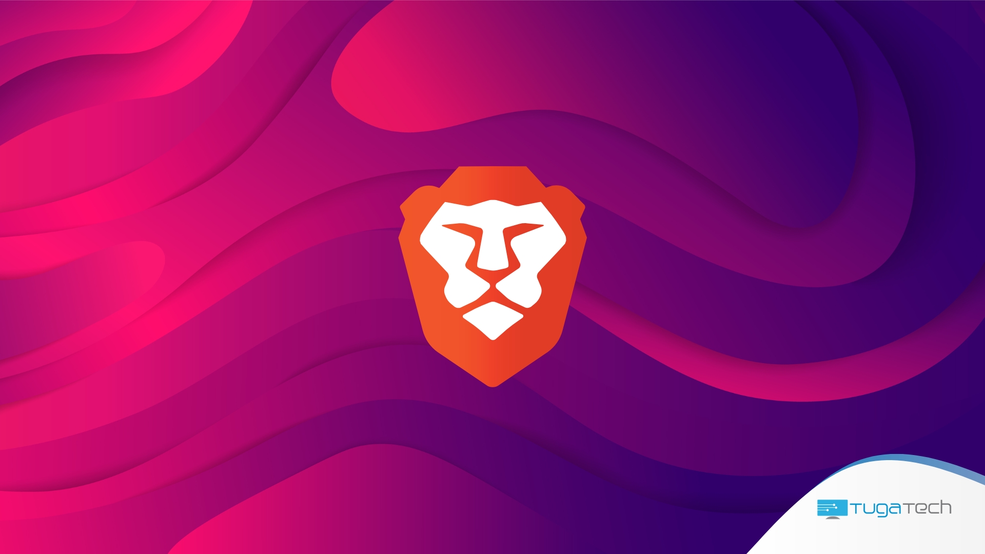 Logo da Brave em fundo cor de rosa
