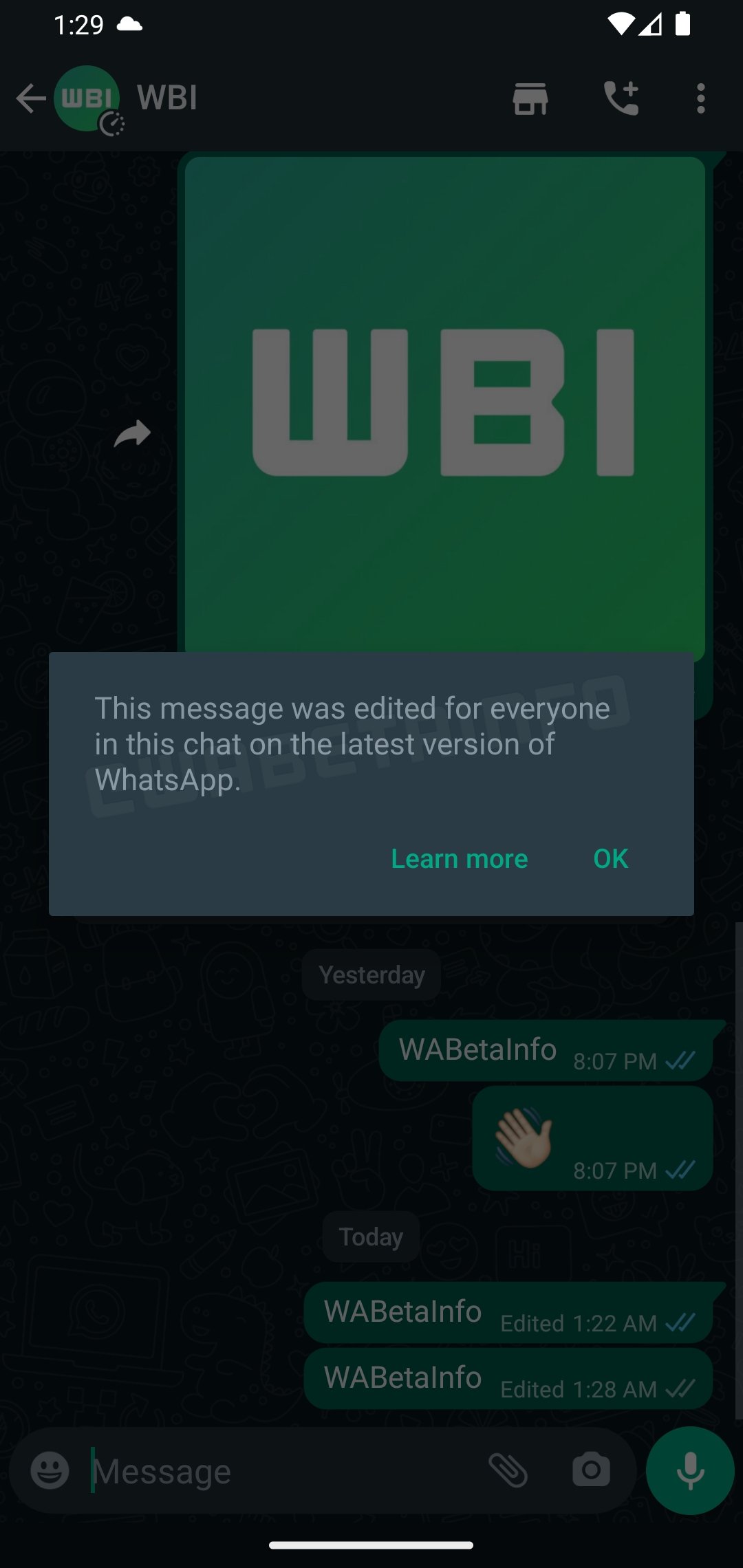 nova funcionalidade de edição de mensagens whatsapp
