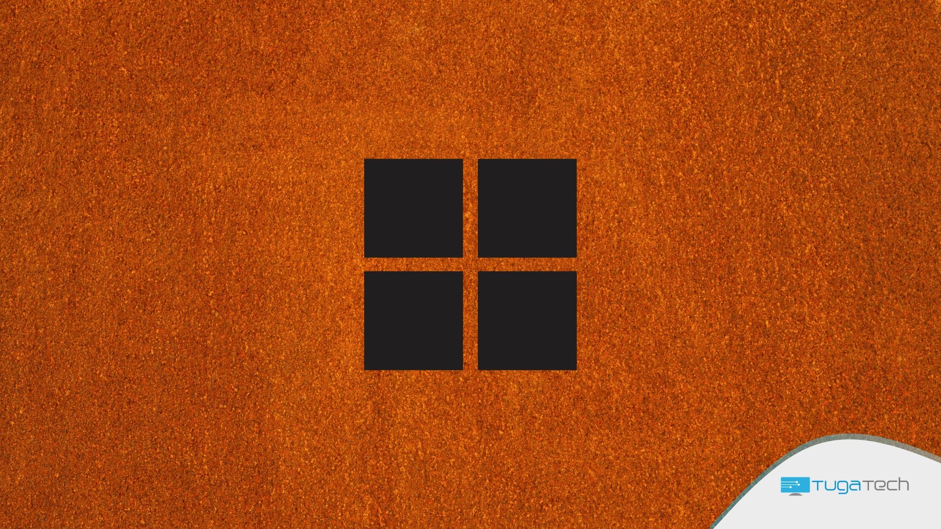 Windows sobre fundo castanho de Rust