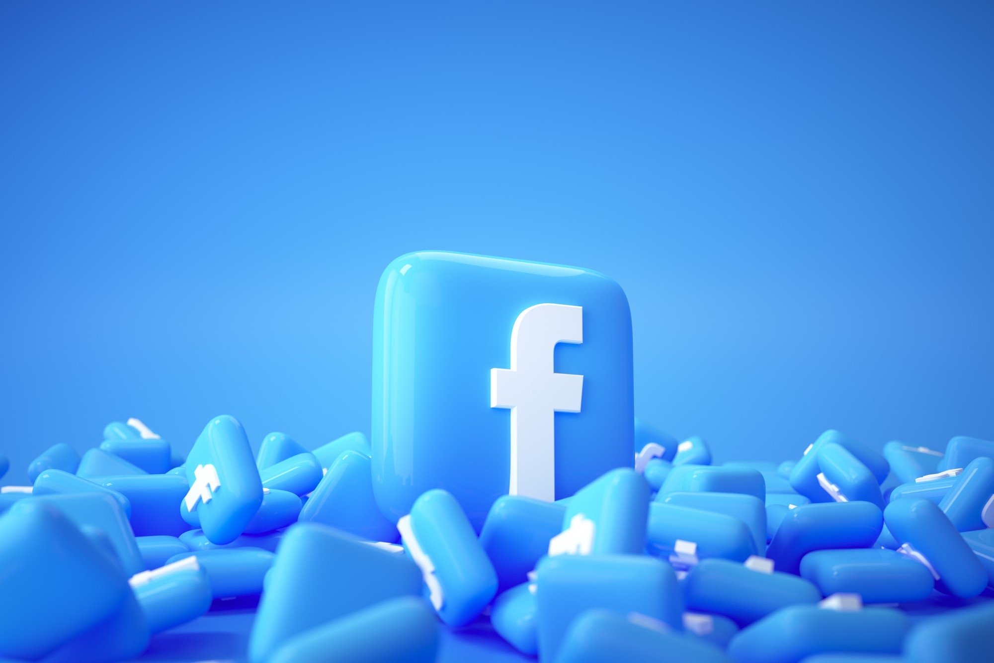 Facebook logo em 3D