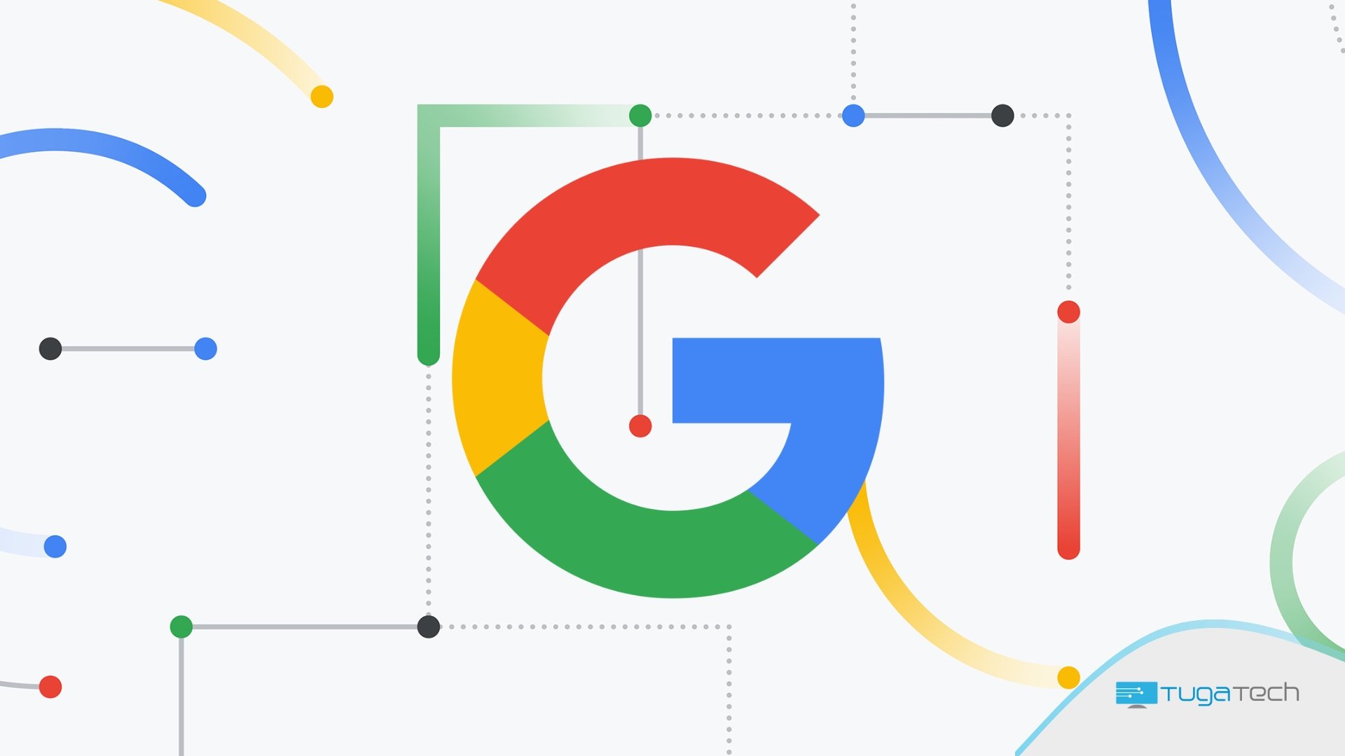 Google logo sobre fundo digital