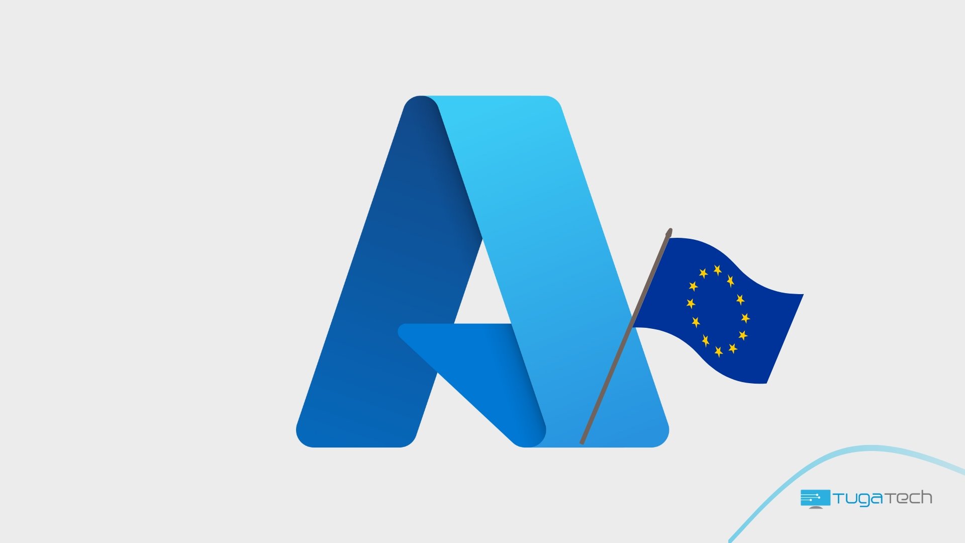 Microsoft Azure com bandeira da União Europeia