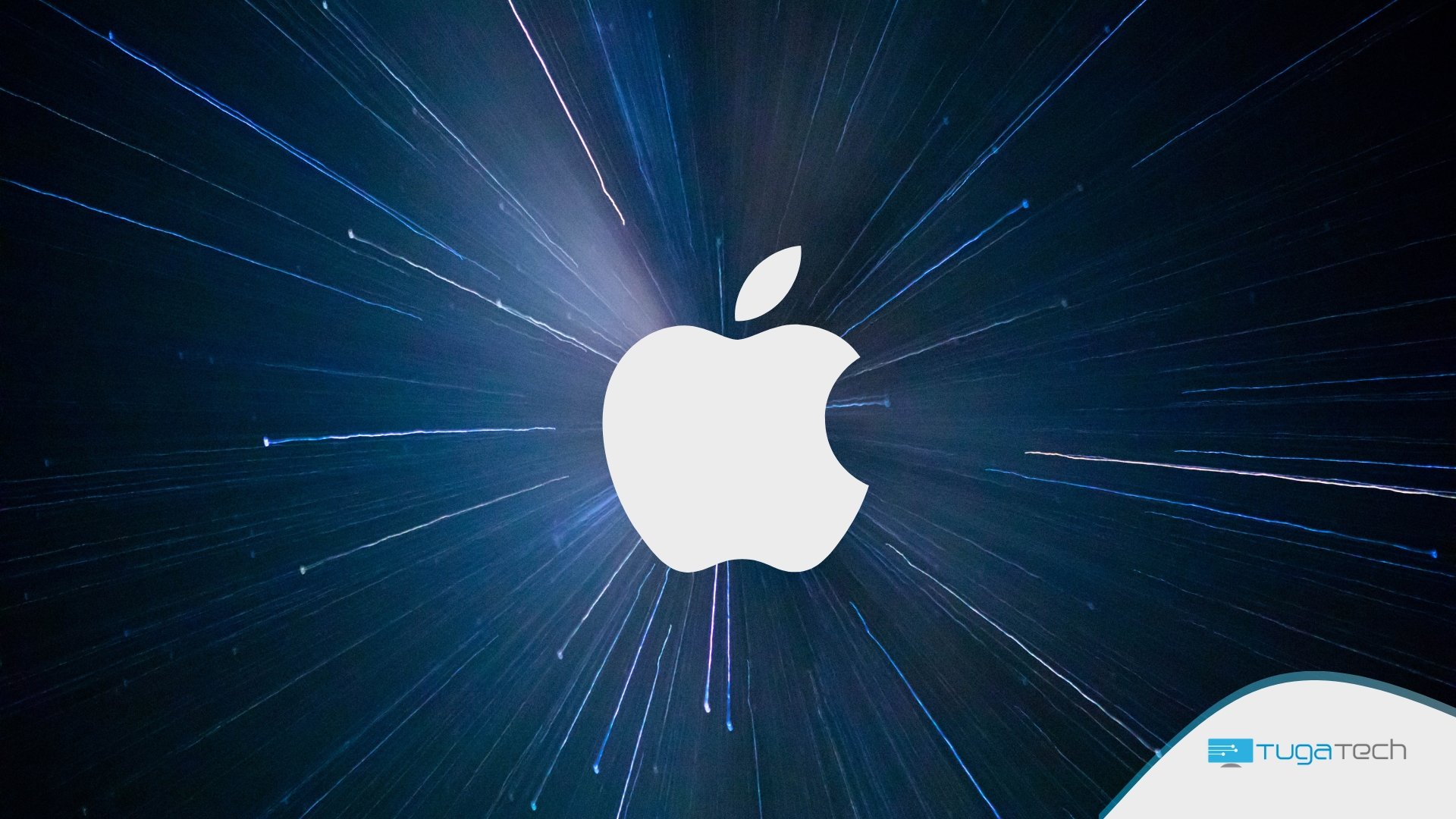 Apple logo sobre fundo de velocidade
