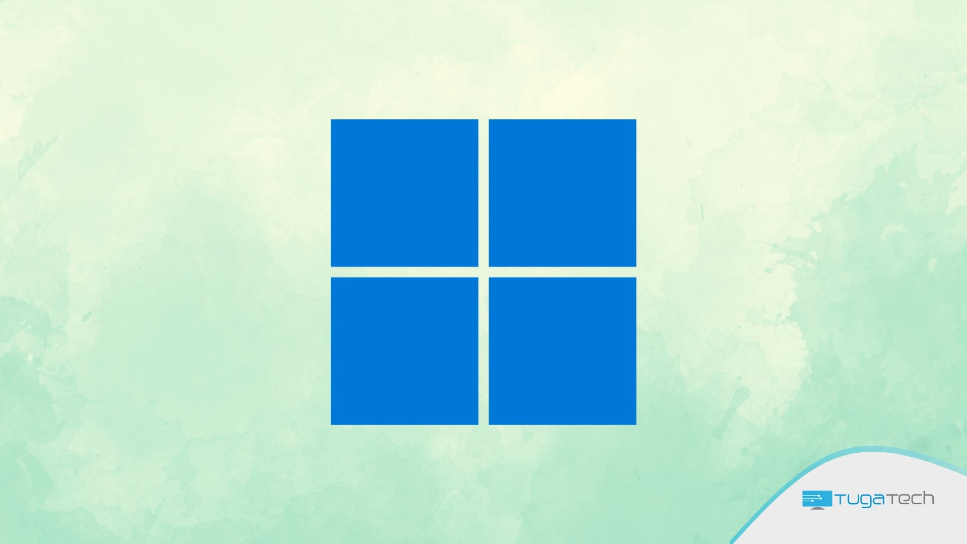 Logo do Windows 11 sobre fundo verde